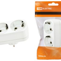 Двойник TDM 16А с/з линейный белый (50)