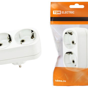 Двойник TDM 16А с/з линейный белый (50)