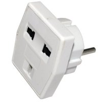 Переходник Rexant "Квадрат" 10А белый (25/500)