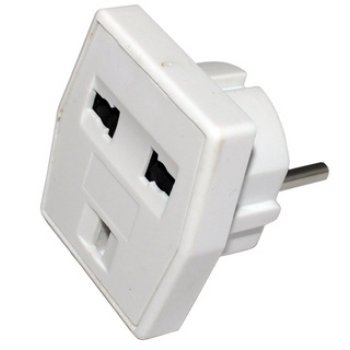 Переходник Rexant "Квадрат" 10А белый (25/500)