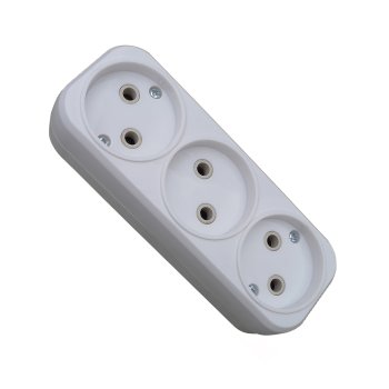 Тройник 3L без заземления 10А белый Omnyx (10)