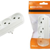 Тройник TDM 6А б/з линейный белый (50)