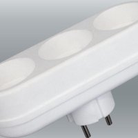 Тройник Toker 6/10A плоский универсальный белый (60)