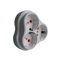 Тройник заземление 16А белый Omnyx (128)