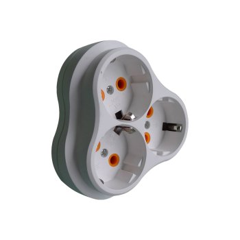 Тройник заземление 16А белый Omnyx (128)