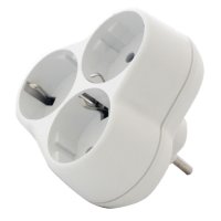 Тройник Универсал 16А с/з белый (5/50) *(564348)