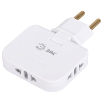 Тройник Эра 10А б/з плоский белый поворотный (50)