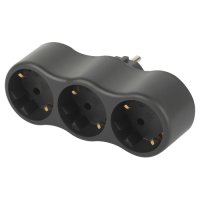 Тройник ЭРА Style 10А с/з черный (10)