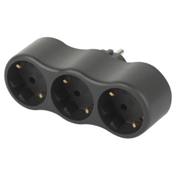 Тройник ЭРА Style 10А с/з черный (10)