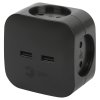 Четверник Эра 10А б/з 2xUSB 2400mA черный