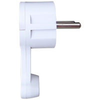 Вилка Ecola угловая плоская "За шкаф" с заземлением белый 16А 250В