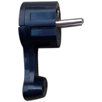 Вилка Ecola угловая плоская "За шкаф" с заземлением черный 16А 250В