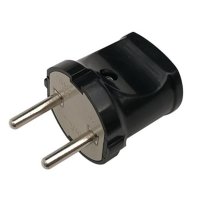 Вилка General прямая б/з черный GRV-P-6-R-B-IP20 (50/500)