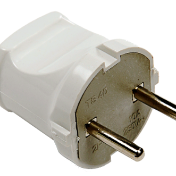 Вилка InHome прямая без заземления белая 10А 4142 (50)