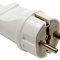 Вилка InHome прямая с заземлением белая 16А 4140 (30)