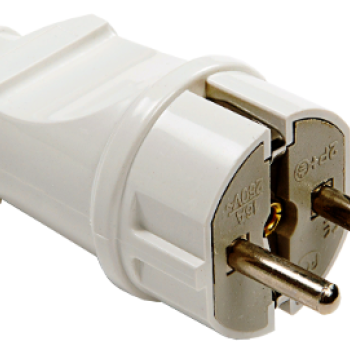 Вилка InHome прямая с заземлением белая 16А 4140 (30)