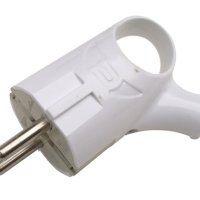 Вилка угловая с кольцом с заземлением 16А белая 4120 IN HOME