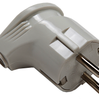 Вилка InHome угловая с заземлением белая 16А 4110 (30/300)