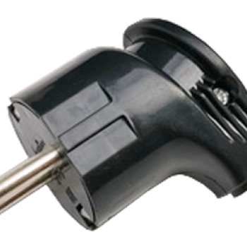 Вилка угловая с заземлением 16А черная 4210 IN HOME