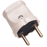 Вилка Makel прямая без заземления белая (50/500)