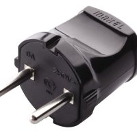 Вилка Makel прямая без заземления черная (50/500)