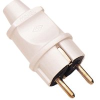 Вилка Makel прямая с заземлением белая (100/400)