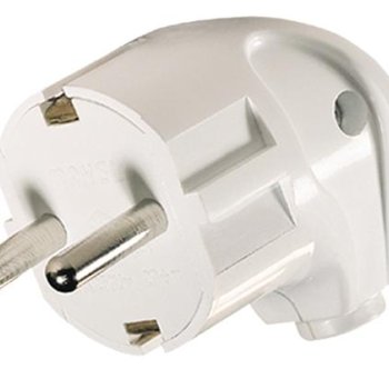 Вилка Makel угловая с заземлением белая (125/500)