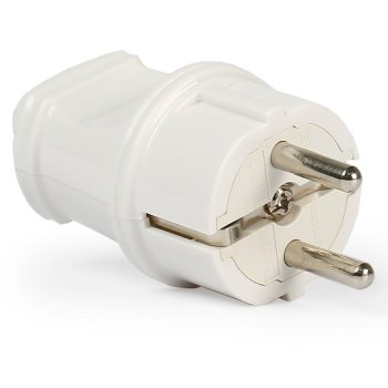 Вилка Smartbuy прямая c/з белая 16А (50)