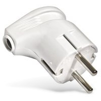 Вилка Smartbuy угловая c/з белая 16А (50)