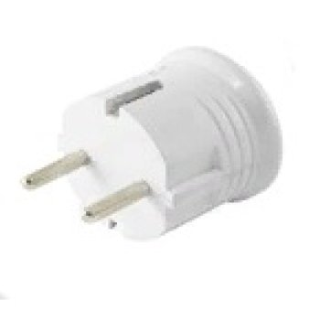 Вилка TDM круглая c/з белая 10А (30)