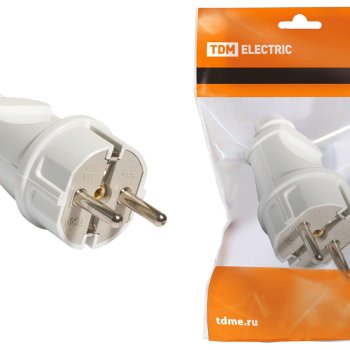 Вилка TDM прямая c/з белая (25)