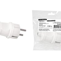 Вилка TDM прямая с заземлением белая 16А 250В Народная (50)