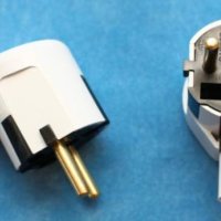 Вилка Витебск угловая с заземлением белая (350)