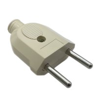 Вилка прямая без заземления 10А 752 бежевый Omnyx (72)