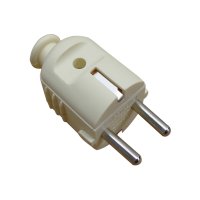 Вилка прямая заземление 16А РР бежевый Omnyx (30)