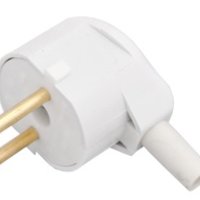 Вилка Светоприбор угловая без заземления белая кембрик (20/120)