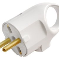 Вилка Светоприбор угловая с заземлением кольцо белая (100)