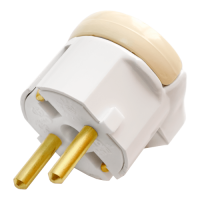 Вилка Светоприбор угловая с заземлением откидное кольцо белая