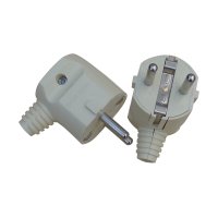 Вилка угловая заземление 16А РР756 бежевый Omnyx (24)