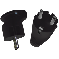 Вилка угловая заземление 16А РР854 черный Omnyx (24)