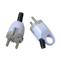 Вилка угловая кольцо заземление 16А белый Omnyx (20)