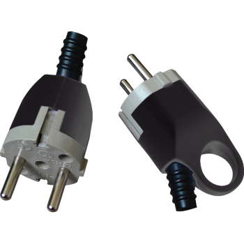 Вилка угловая кольцо заземление 16А черный Omnyx (20)