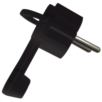 Вилка угловая плоская заземление 16А черный Omnyx (24)