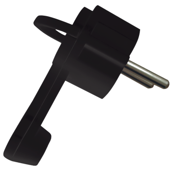 Вилка угловая плоская заземление 16А черный Omnyx (24)