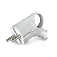 Вилка Универсал угловая с ушком с заземлением 16А белая (35)