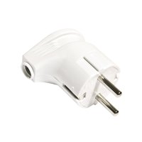 Вилка Универсал угловая с заземлением 16А белая (30/300)