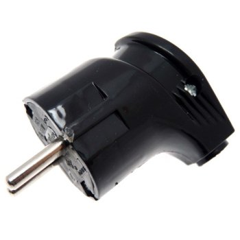 Вилка Универсал угловая с заземлением 16А чёрная (30/300)