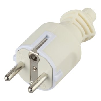 Вилка Эра V4 c/з 16A прямой ввод белая (10)