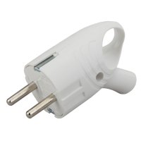 Вилка ЭРА с/з угловая с кольцом 16A белая (24)