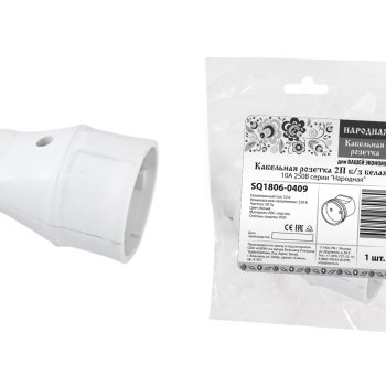 Штепсельное гнездо TDM без заземления 10А белый Народная (50)